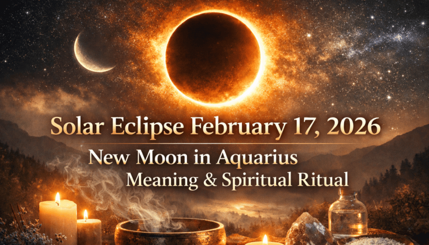 Solar Eclipse February 17, 2026: New Moon in Aquarius Meaning & Spiritual Ritual